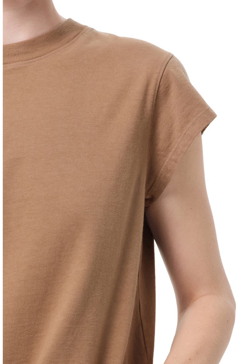 Long Line Bryce Cap Sleeve T-Shirt, Alternate, color, HAMOA MEDIUM TAN KHAKI