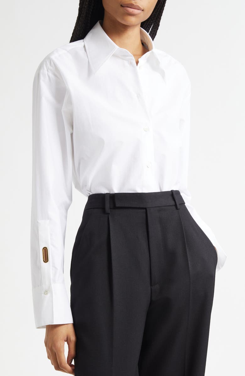 Emporio Armani Poplin Button-Up Shirt, Alternate, color, Optical White