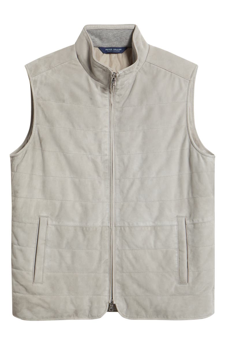 Peter Millar Crown Crafted Featherweight Suede Vest, Main, color, British Grey