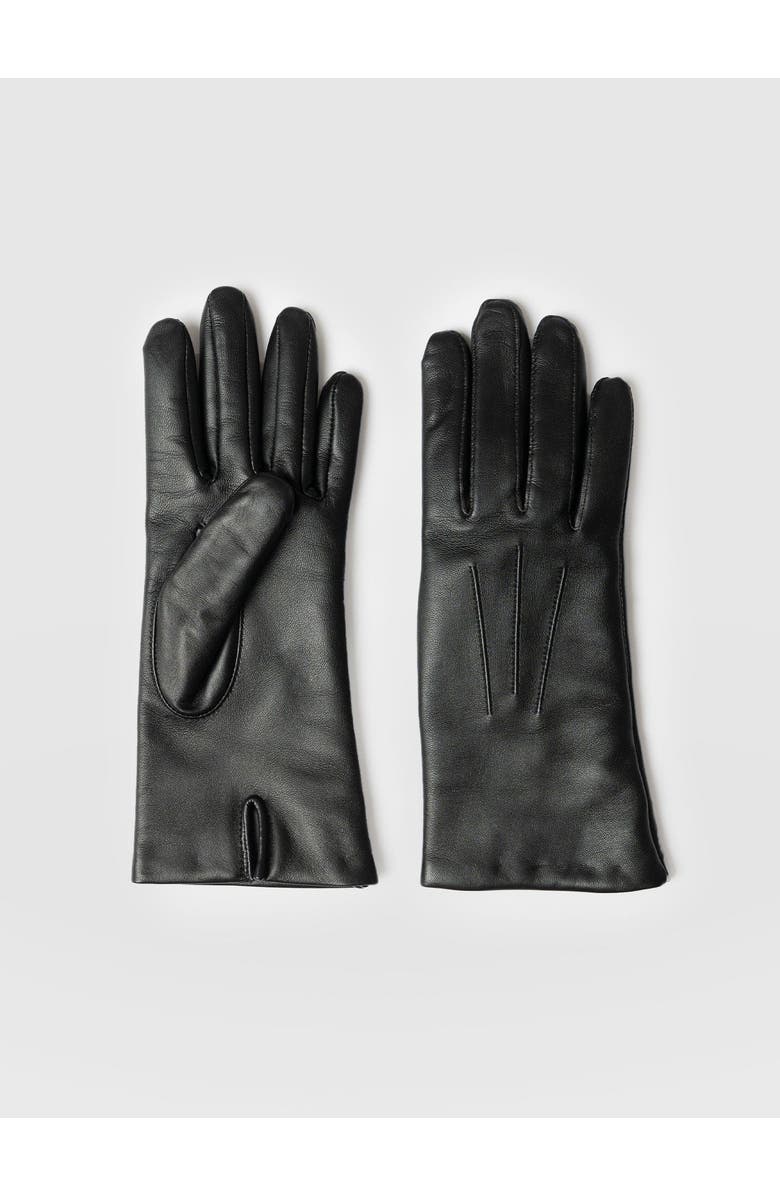 Saint + Sofia Luther Leather Gloves, Main, color, Black