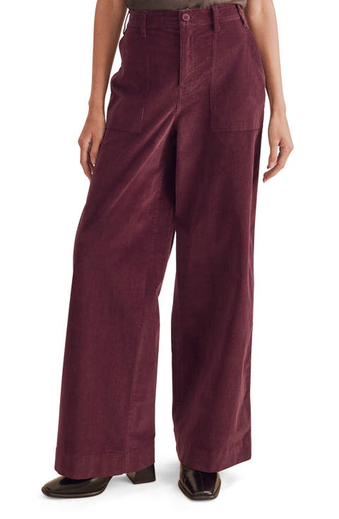 Colette Patch Pocket Wide Leg Corduroy Pants