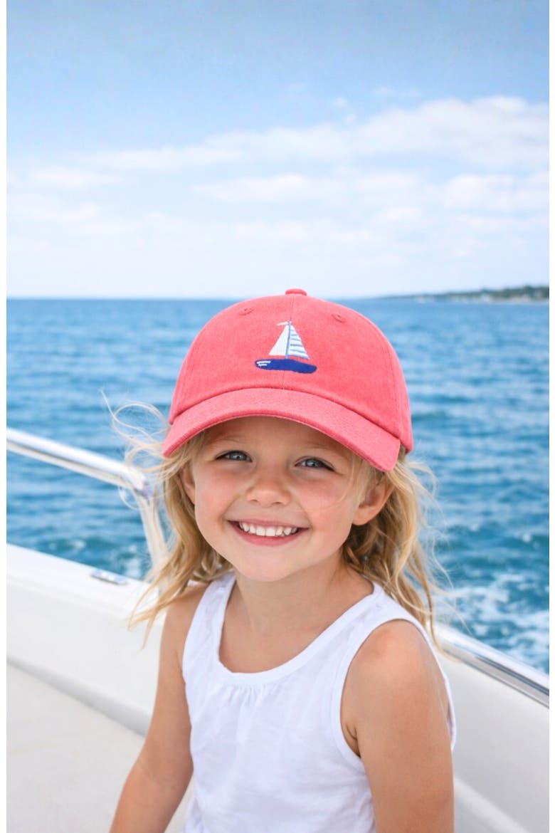 Sailboat Bow Baseball Hat, Alternate, color, Red