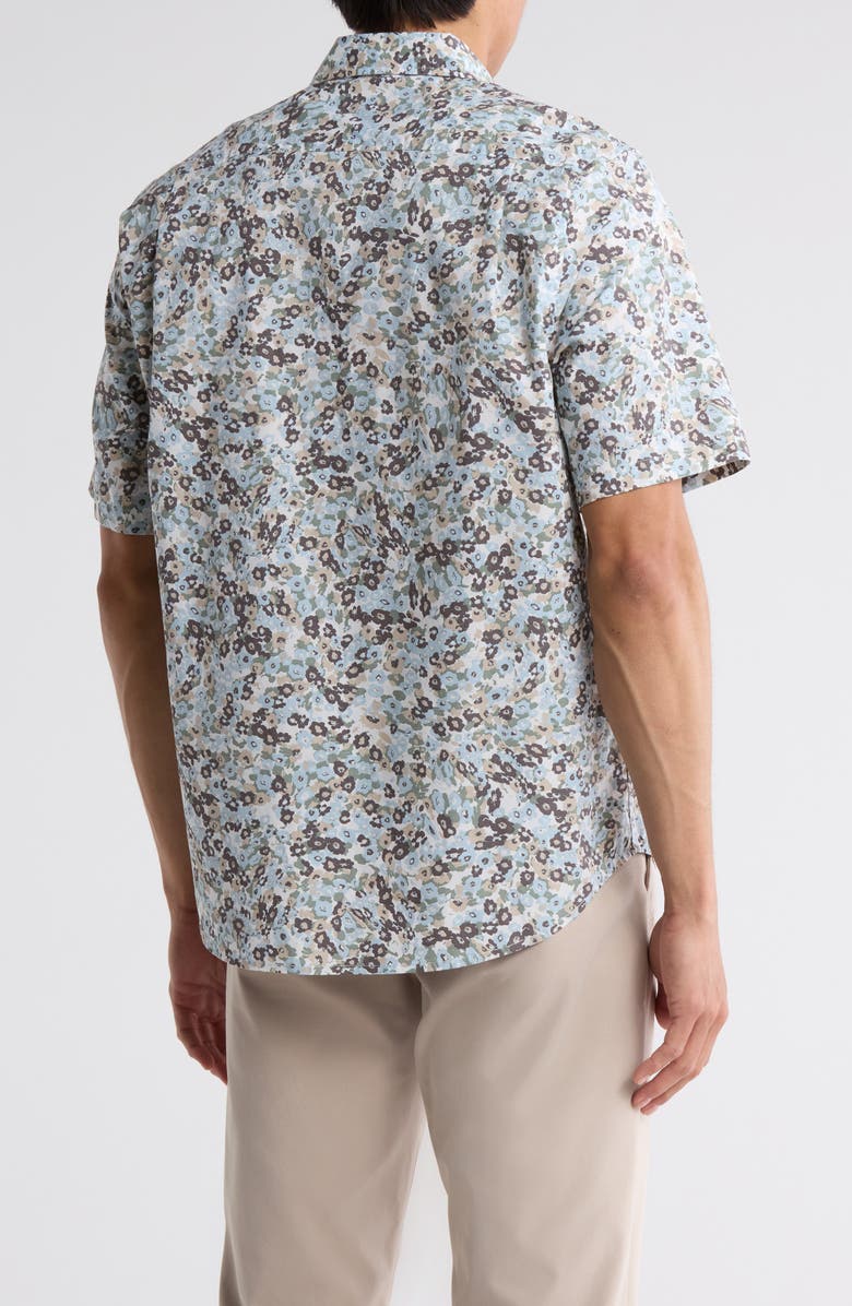 14th & Union Floral Cotton Poplin Short Sleeve Button-Up Shirt, Alternate, color, Blue Abbey Floral