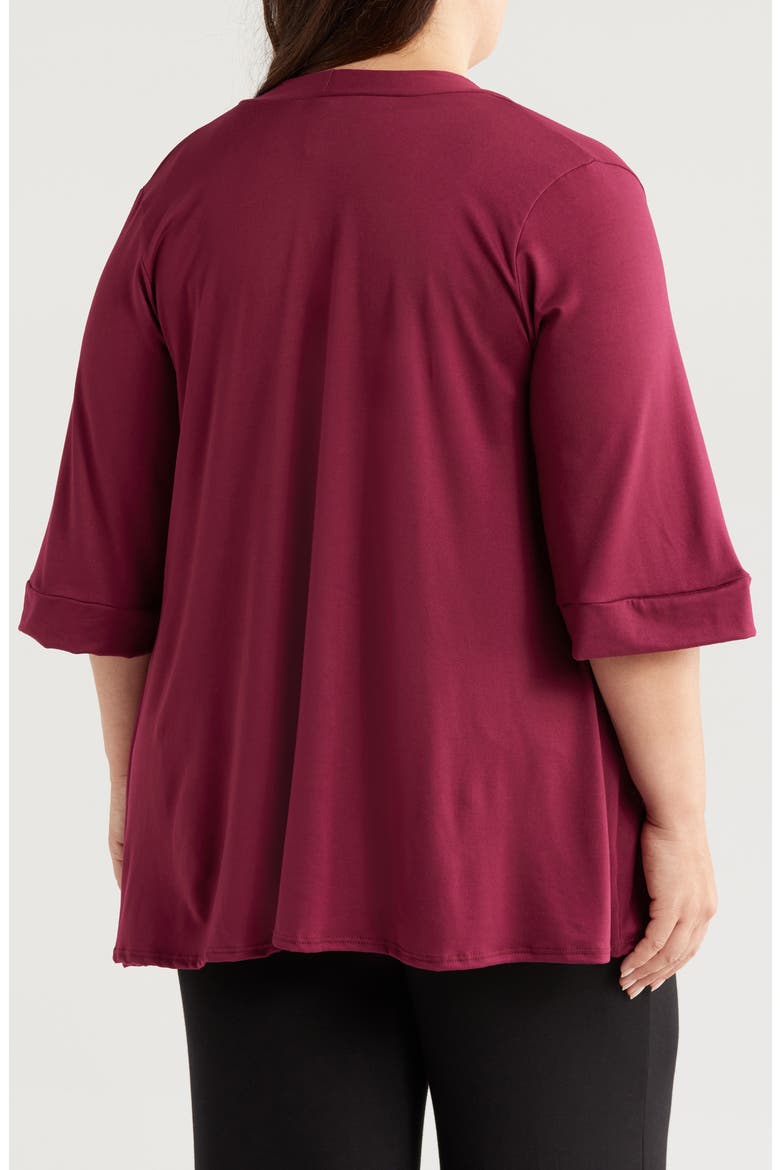Open Front Cardigan, Alternate, color, WINE