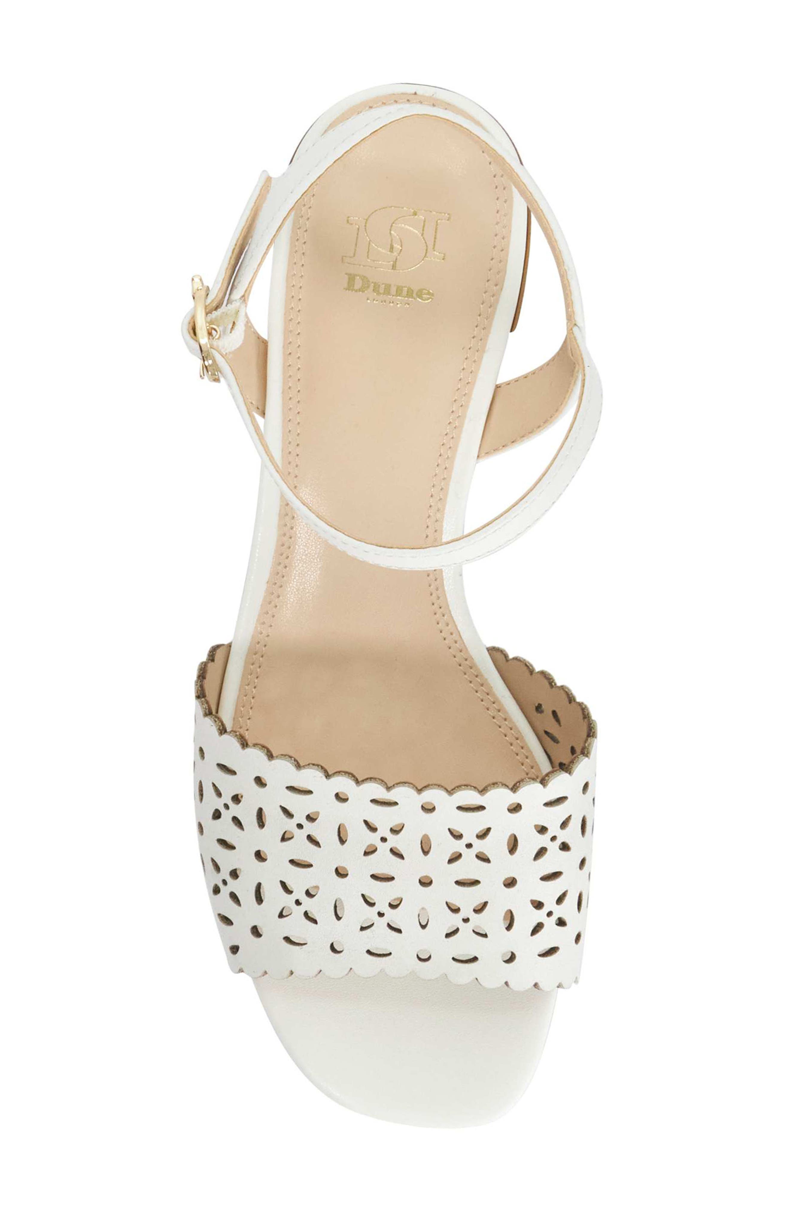 Dune London Josephina Leather Sandal, Alternate, color, White