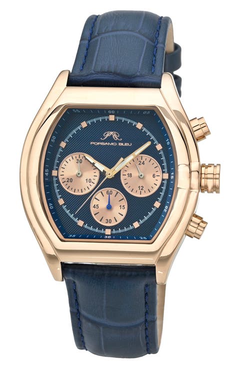 Roman Leather Strap Watch