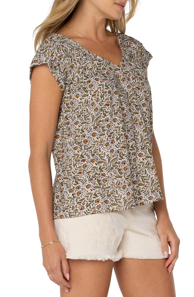 Liverpool Los Angeles Dolman Cap Sleeve Tie Back Top, Alternate, color, Olive Leaf