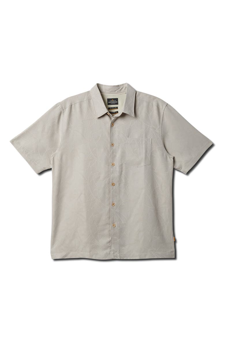 Quiksilver Island Jungle Short Sleeve Shirt, Main, color, Pelican