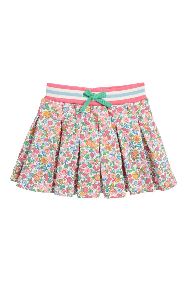 Kids' Pleated Cotton Jersey Skort, Main, color, MULTI DITSY VINTAGE FLORAL