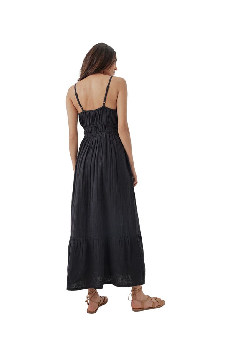Pact Organic Cotton Coastal Double Gauze Cami Maxi Dress, Alternate, color, Black