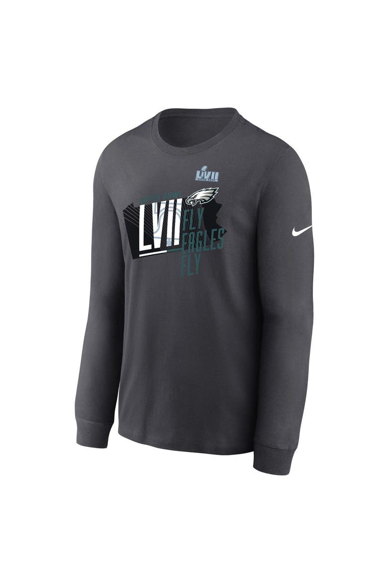Men's Nike Anthracite Philadelphia Eagles Super Bowl LVII Local Phrase Long Sleeve T-Shirt, Alternate, color, Anthracite