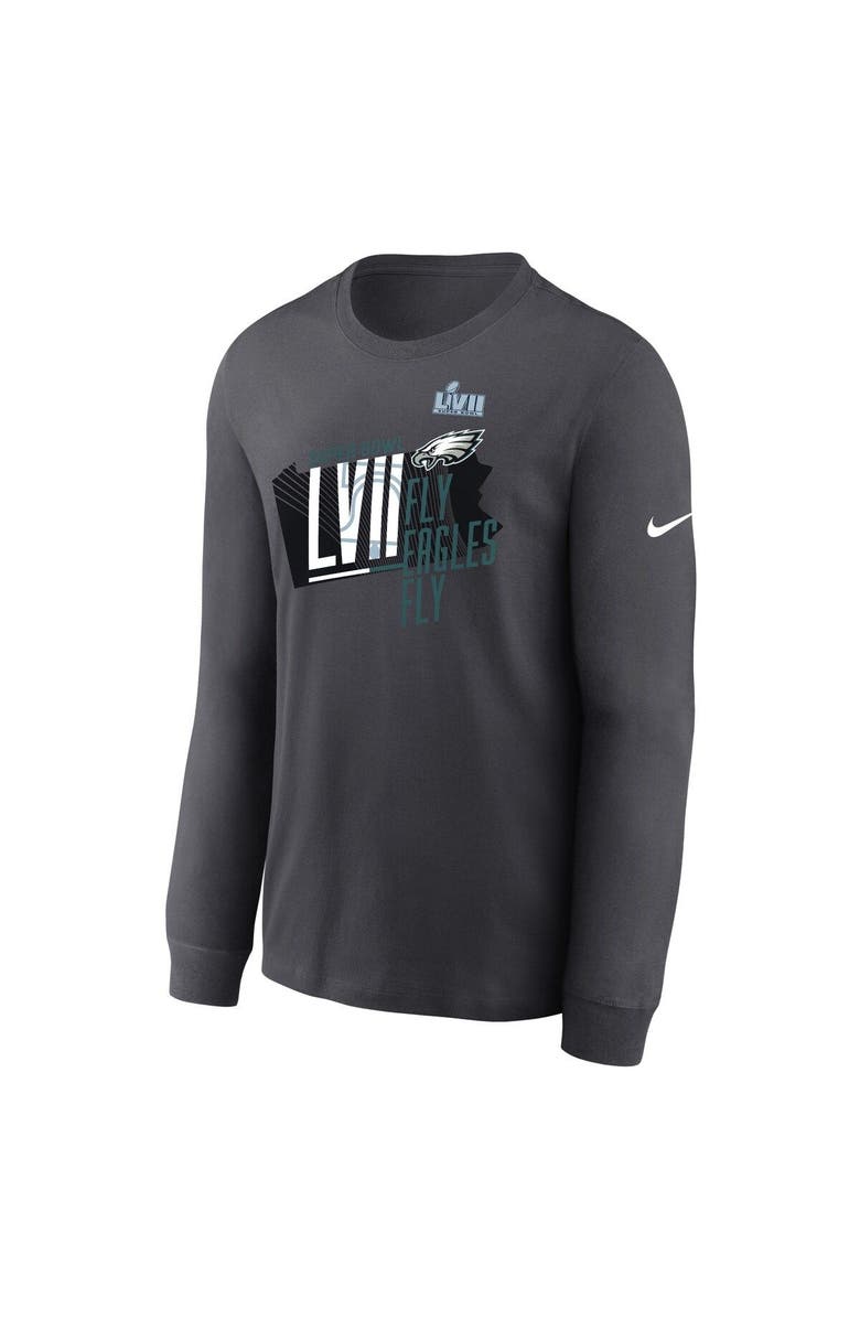 Nike Men's Nike Anthracite Philadelphia Eagles Super Bowl LVII Local Phrase Long Sleeve T-Shirt, Alternate, color, 