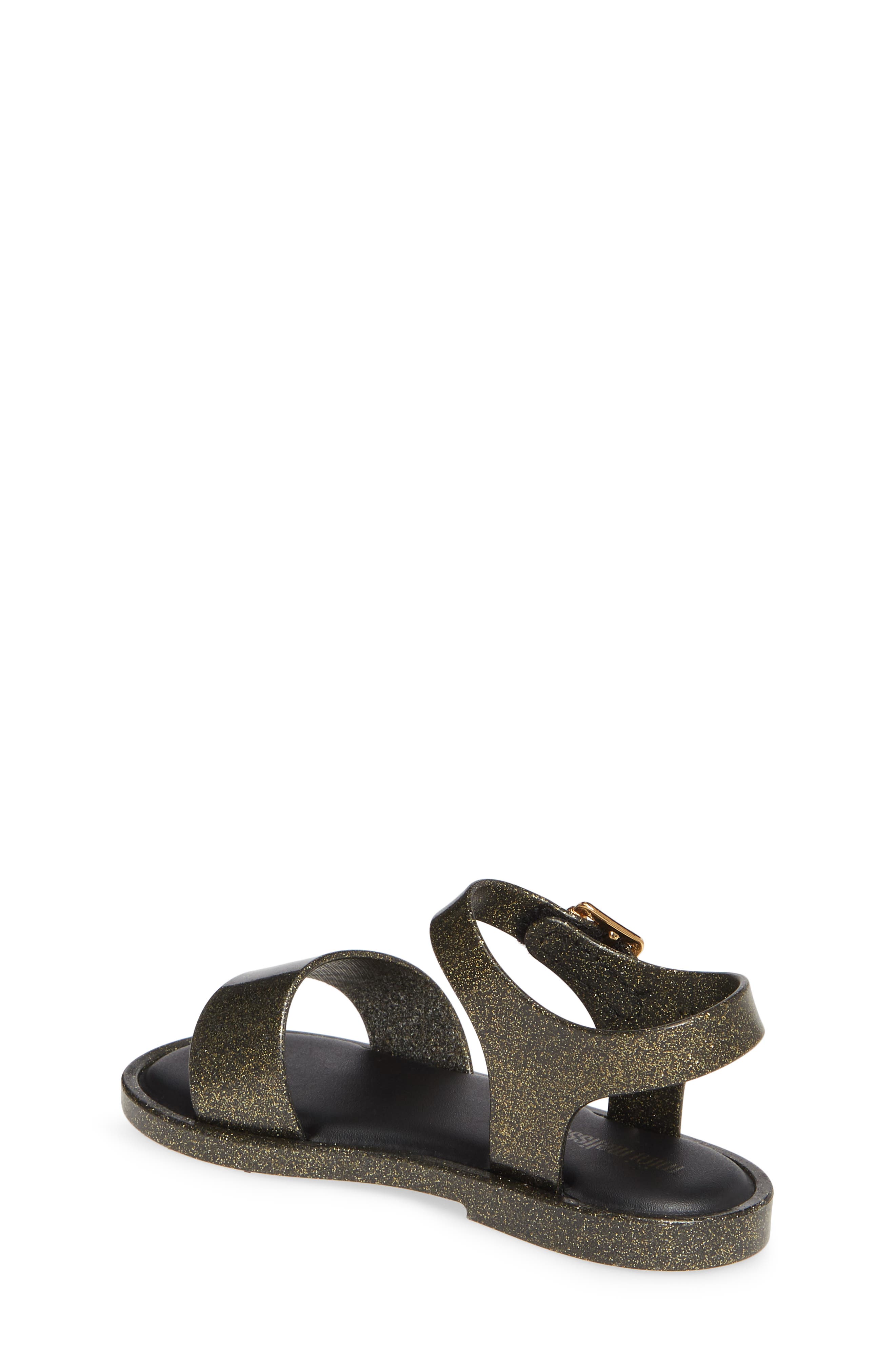 Mar Glitter Jelly Sandal, Alternate, color, GOLD BLACK