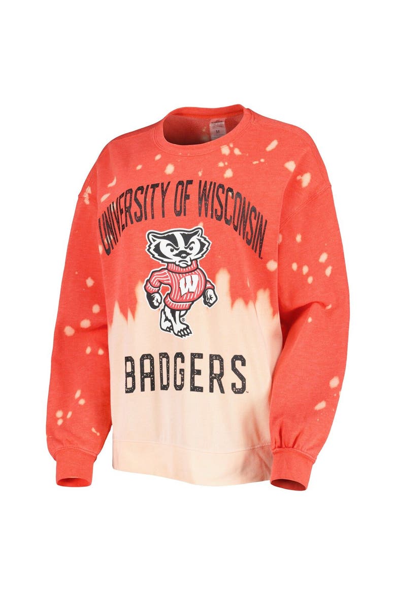 Women's Gameday Couture Red Wisconsin Badgers Twice As Nice Faded Dip-Dye Pullover Sweatshirt, Alternate, color, Red
