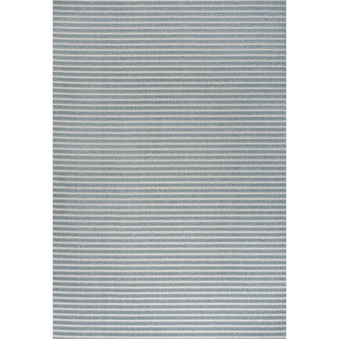 Aarhus High-Low Minimalist Scandi Striped Indoor/Outdoor Area Rug