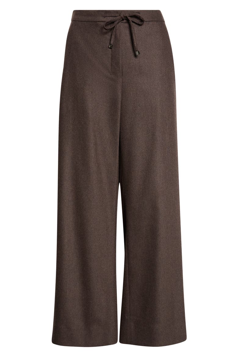 Floria Stretch Virgin Wool Crop Pants, Alternate, color, BROWN
