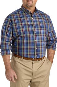 Oak Hill by DXL Big & Tall Plaid Performance Sport Shirt