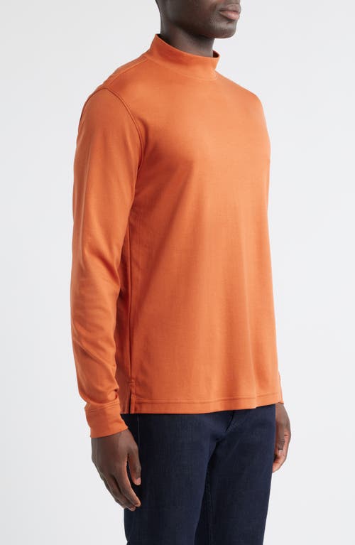 Scott Barber Pima Cotton Interlock Mock Neck Top In Orange