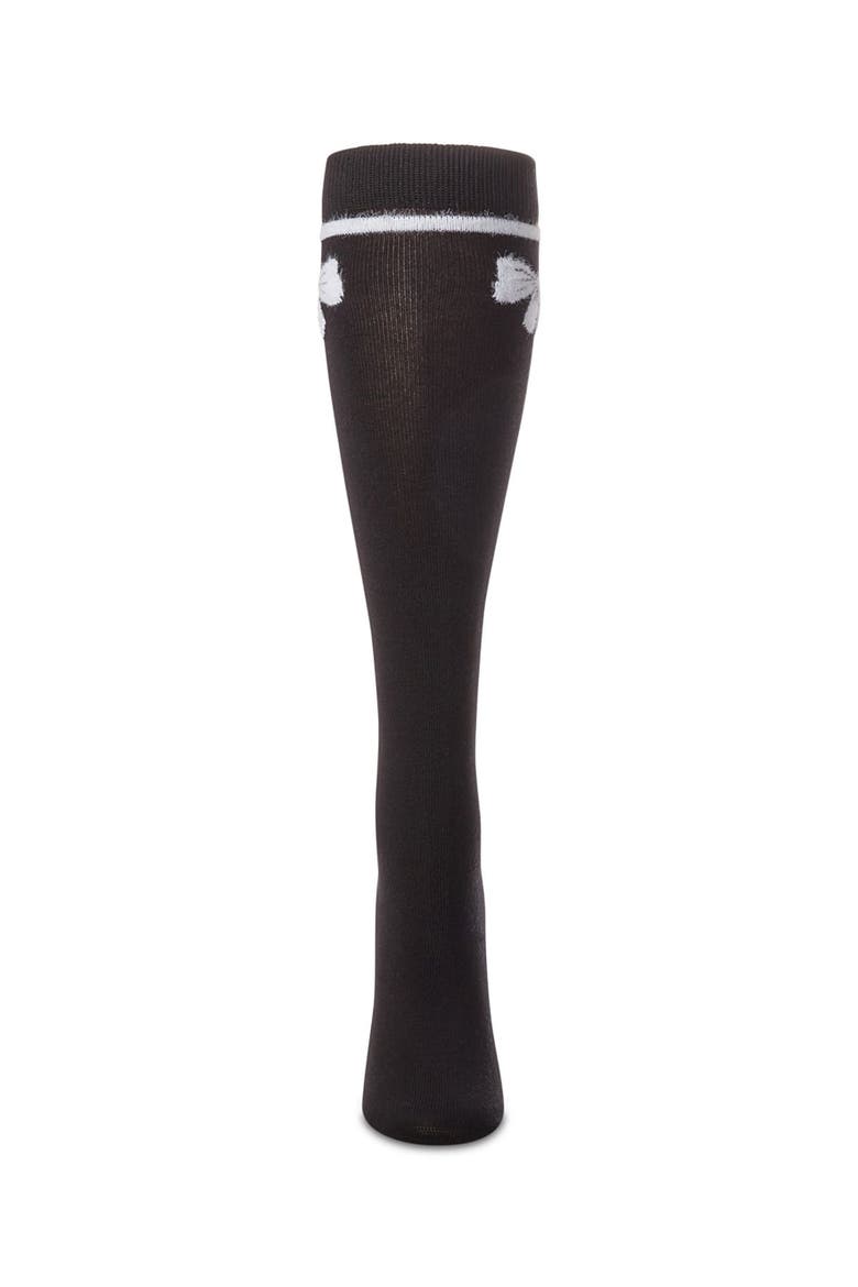 Fuzzy Bow Knee High Socks, Alternate, color, Black