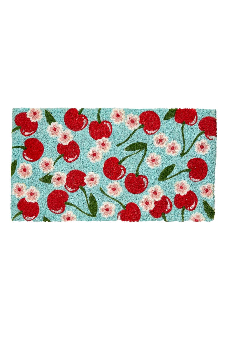 Cherries Coir Mat Multi Coir Summer, Main, color, Red
