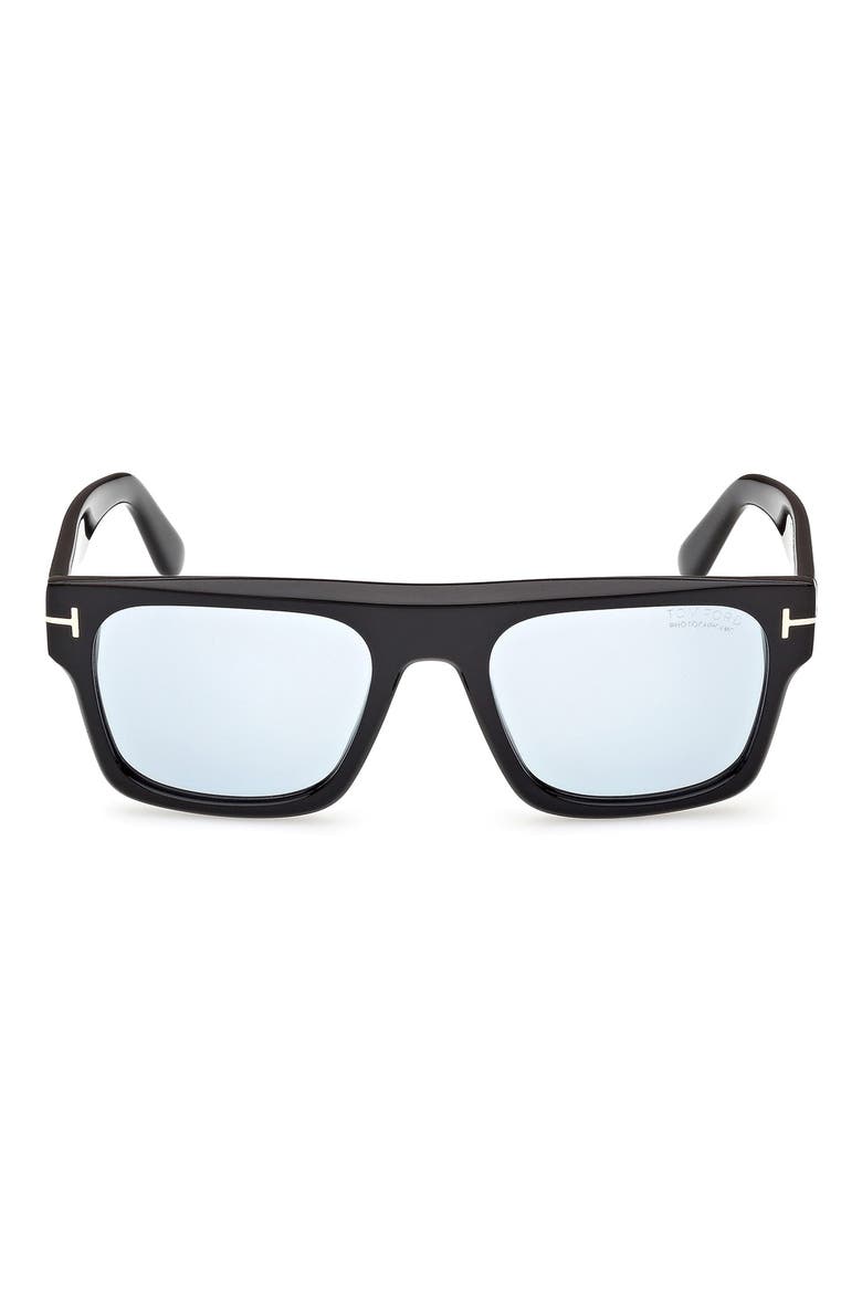 Cyrus 53mm Square Sunglasses, Main, color, SHINY BLACK / BLUE