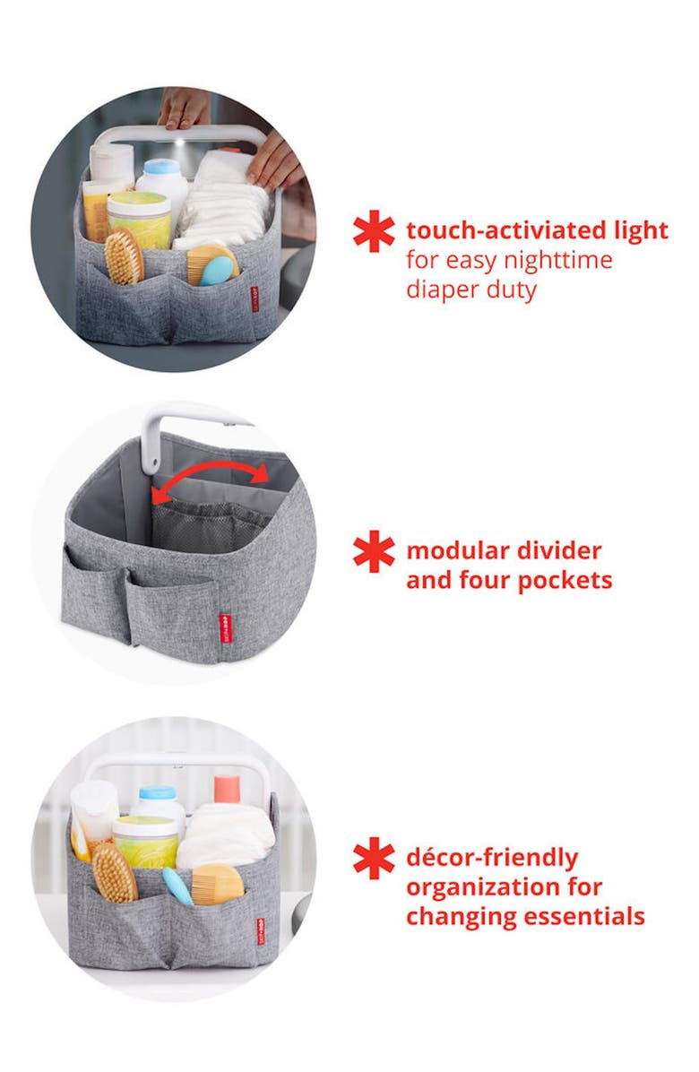 Skip Hop Light Up Diaper Caddy, Alternate, color, Oat