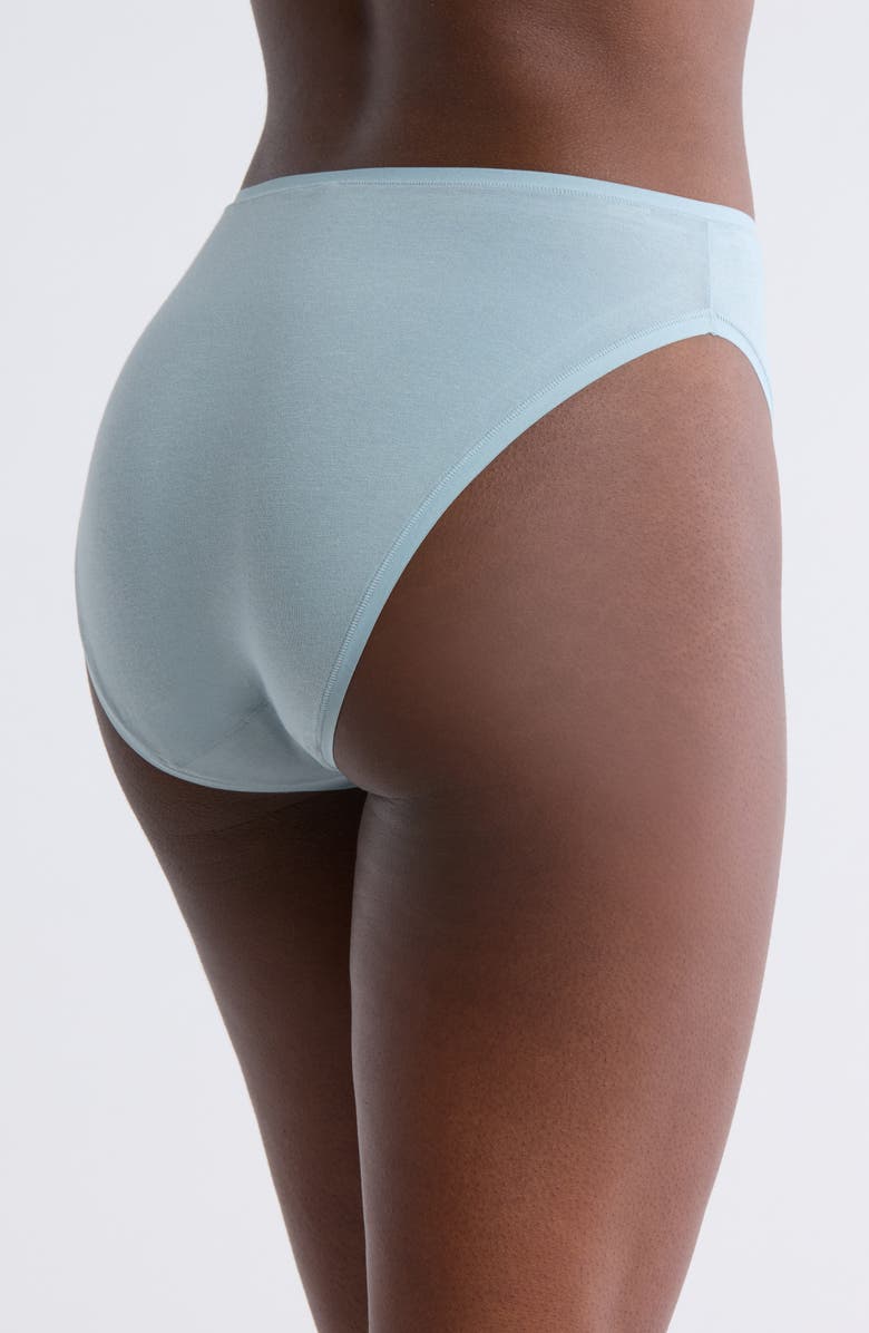 Natori Bliss Bare Cotton High Cut Briefs, Alternate, color, Seaglass
