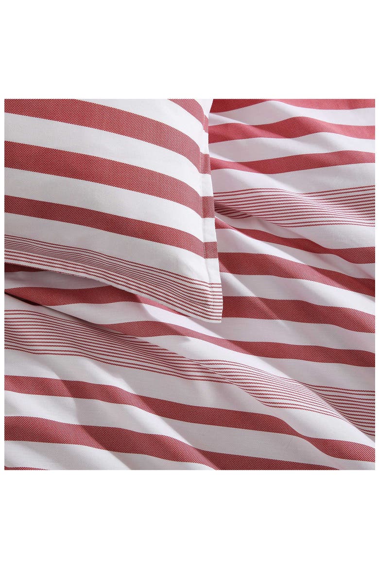 Mandalay Beach Stripe Comforter & Shams Set, Alternate, color, IVORY/ WHITE/ RED