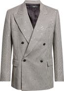 AMIRI Sequin Houndstooth Double Breasted Sport Coat