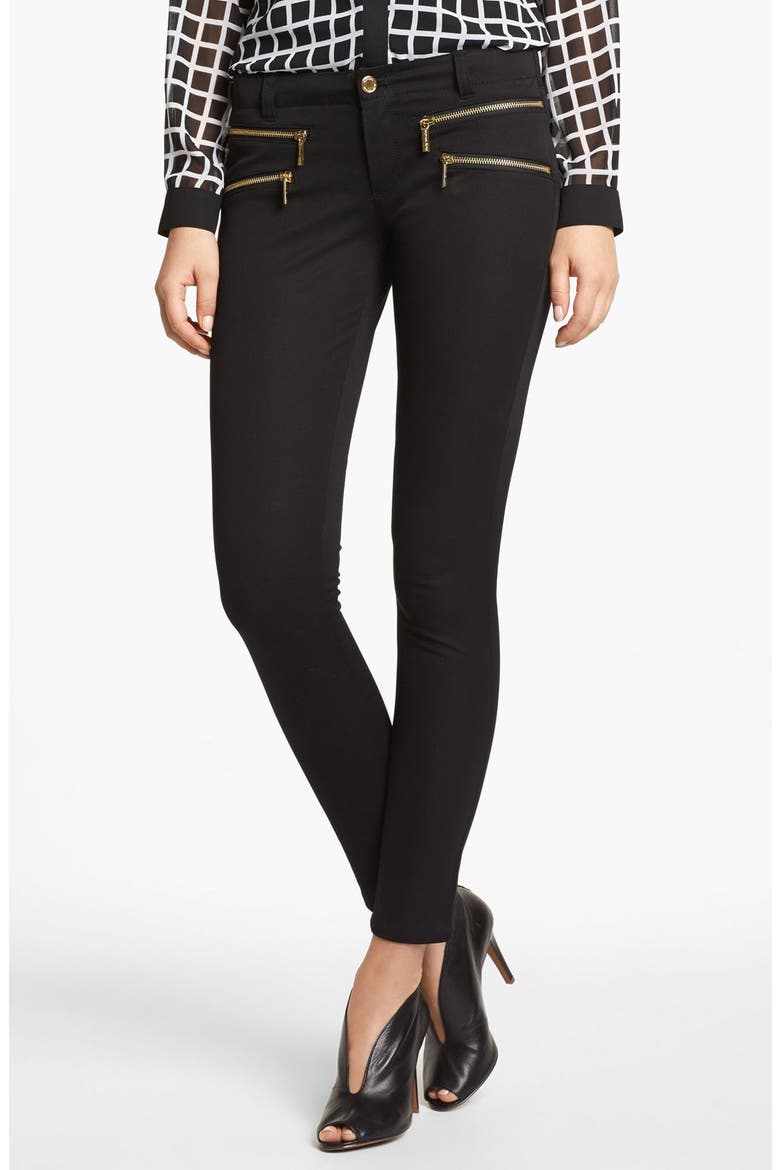 'Rocker' Stretch Twill Skinny Pants, Main, color, BLACK