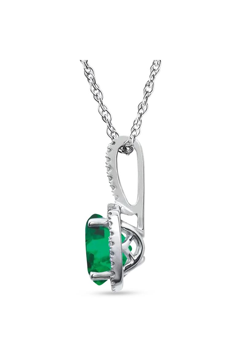 Natural Citrine & Diamond Pendant Necklace Sterling Silver, Alternate, color, Emerald