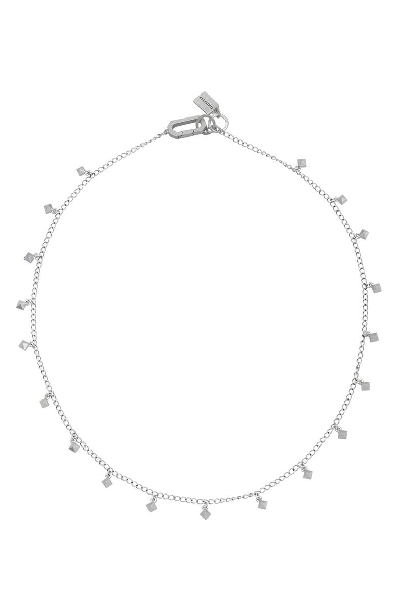 AllSaints Pyramid Charm Collar Necklace, Main, color,