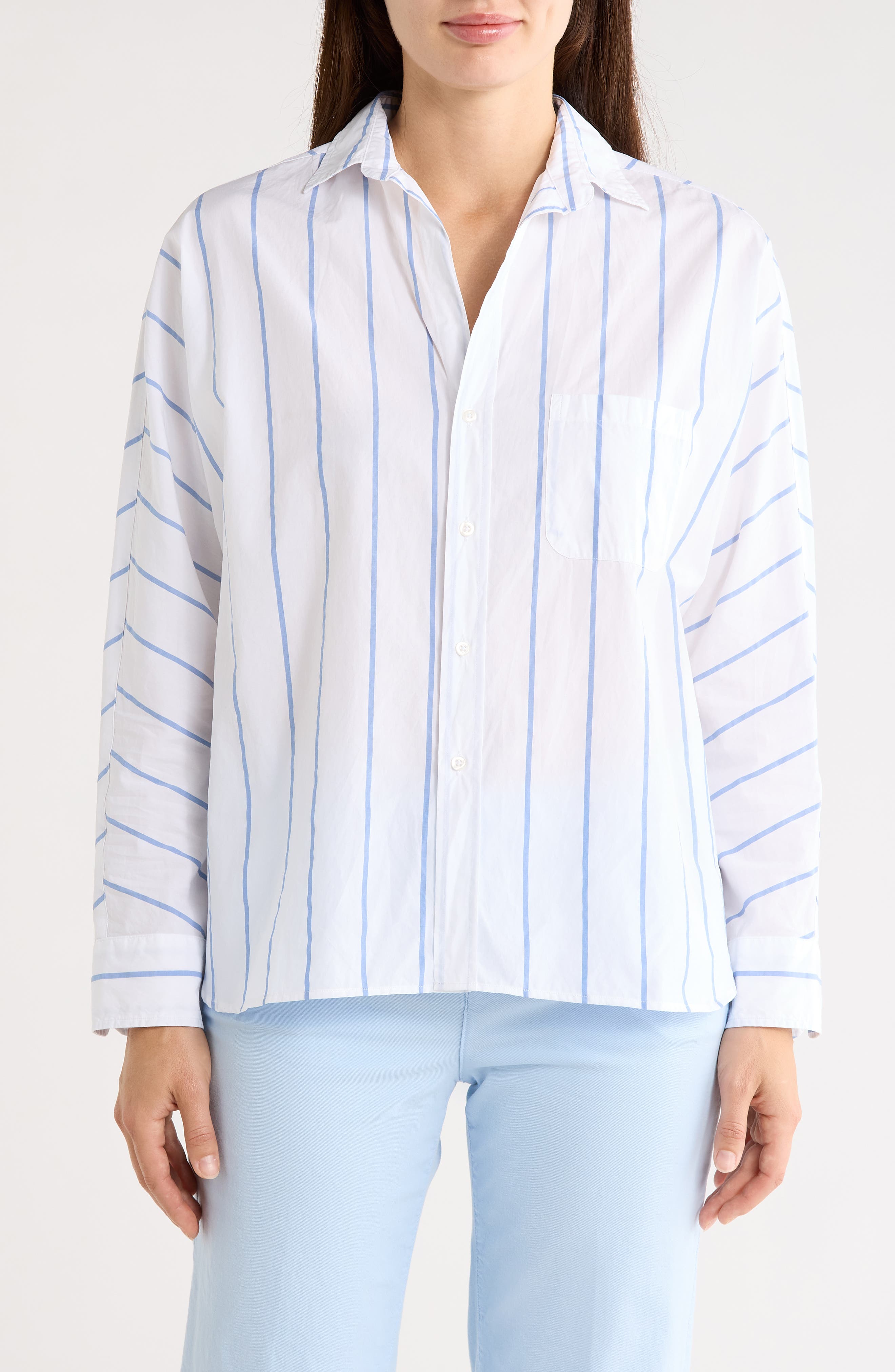 Frank & Eileen Continuous Stripe Cotton Button-Up Shirt