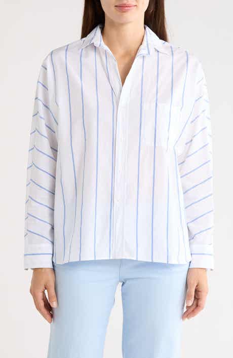 Frank & Eileen Continuous Stripe Cotton Button-Up Shirt