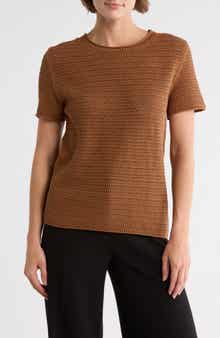 Bobeau Cotton Short Sleeve Sweater