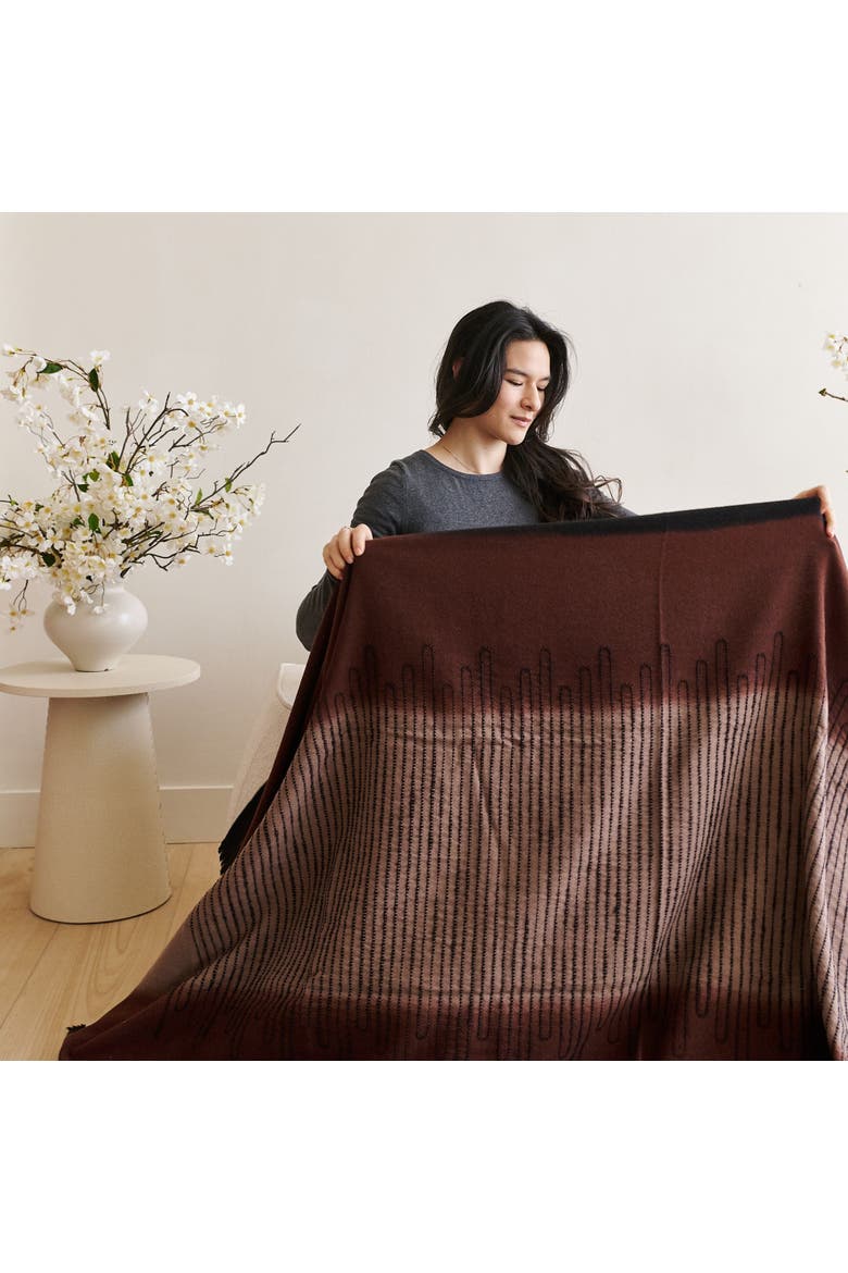 Handwoven Myrtle Drift Merino Throw, Alternate, color, Mink