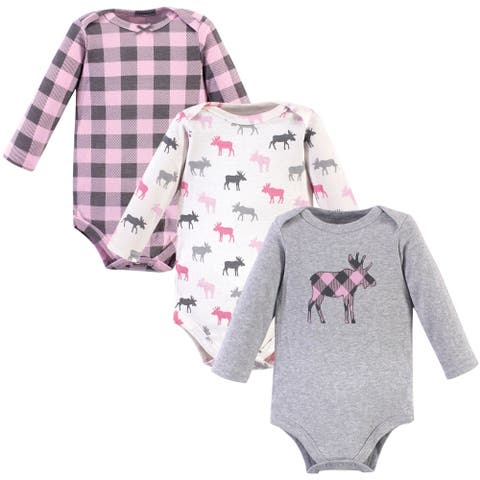 Little Soft Cotton Long-Sleeve One-Piece 3Pk