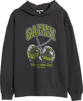 【GANNI / ガニー】 Isoli Artwork Sweatshirt Ganni Isoli Egret Oversized Sweatshirt – CASTELLOSTORE