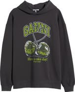 Ganni Isoli Cherries Oversize Organic Cotton Hoodie | Nordstrom