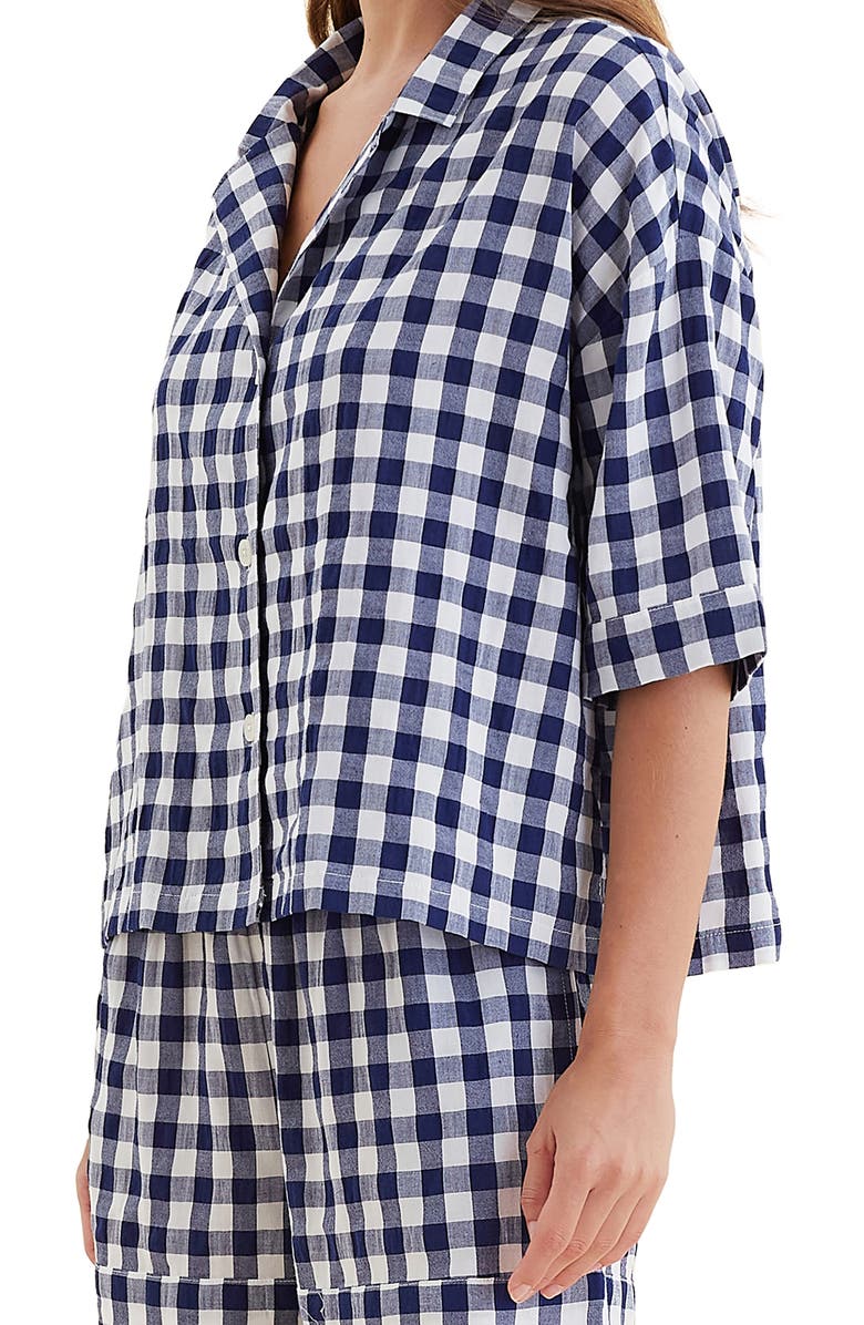 Papinelle Gingham Seersucker Short Pajamas, Alternate, color, 