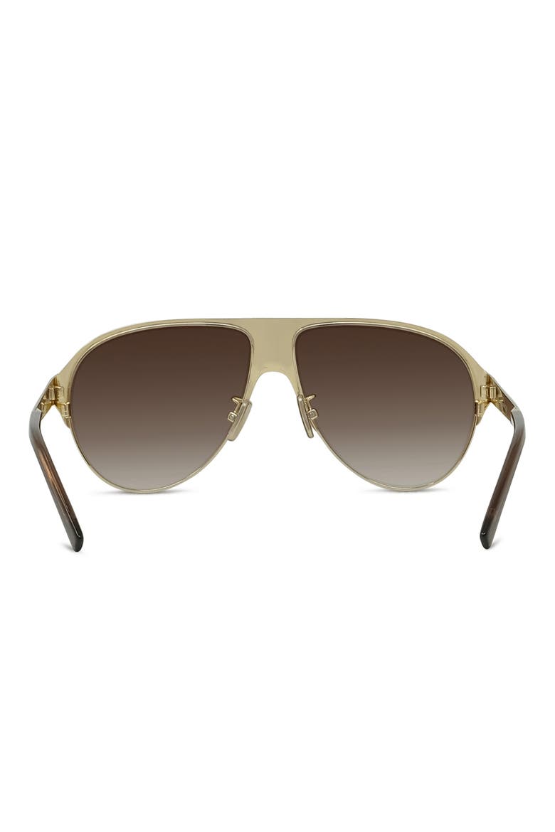 57mm Gradient Pilot Sunglasses, Alternate, color, GOLD / GRADIENT BROWN