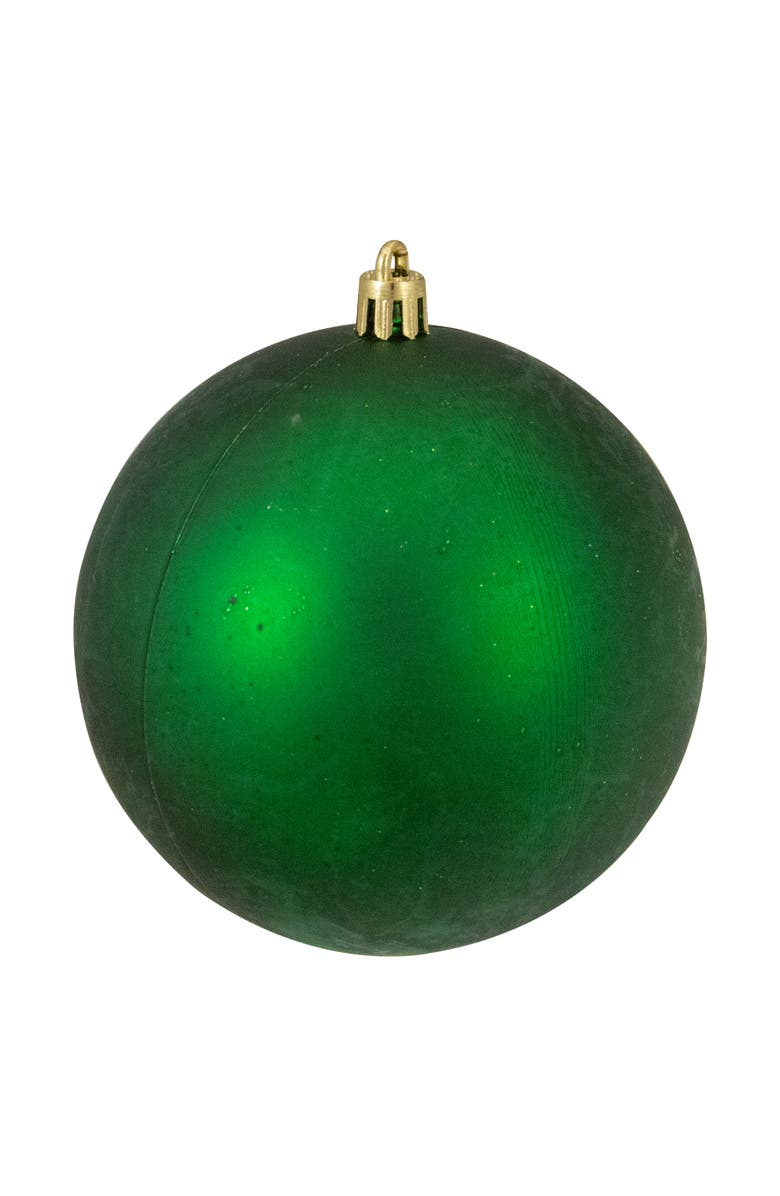 Northlight Shatterproof 4-Finish Christmas Ball Ornaments - 4" (100mm) - Christmas Green - 12ct, Alternate, color, Green