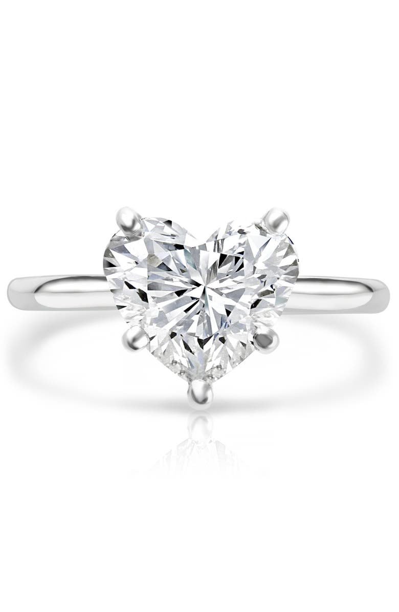 Bliss Diamond 3Ct Gold Certified Lab Grown Heart Cut Diamond Engagement Ring, Alternate, color, 14K White Gold