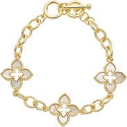 Juvell Mother of Pearl Quatrefoil Link Bracelet