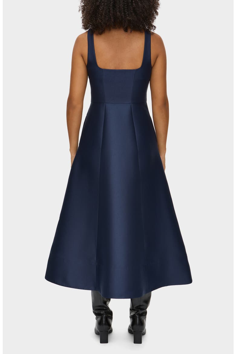 Paisley Satin Midi Dress, Alternate, color, MIDNIGHT BLUE