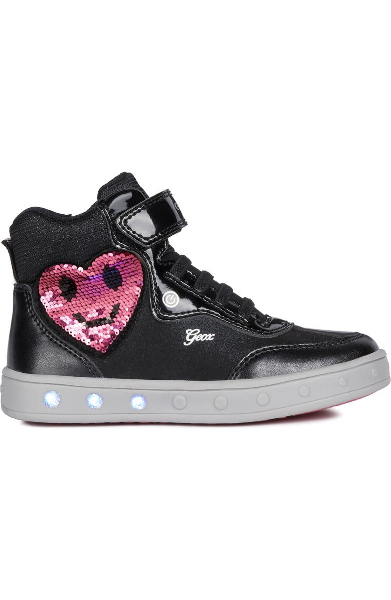 Geox Skylin Sequin Light-Up High Top Sneaker, Alternate, color,