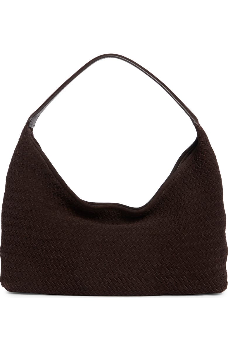 Madewell The Mylie Woven Suede Shoulder Bag, Alternate, color, Dark Carob
