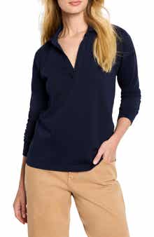 NZT by NIC+ZOE Easy Long Sleeve Cotton Polo