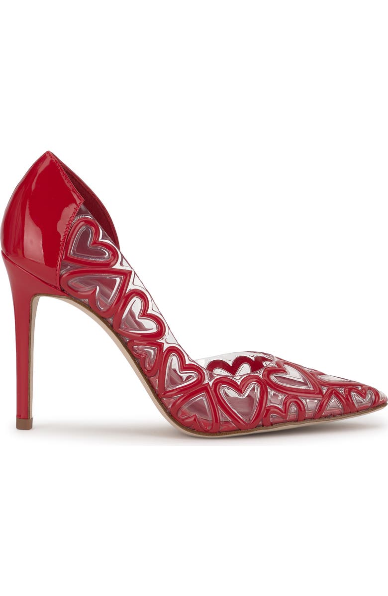 Jessica Simpson Palvin Half d'Orsay Pointed Toe Pump, Alternate, color, Red Muse/ Clear