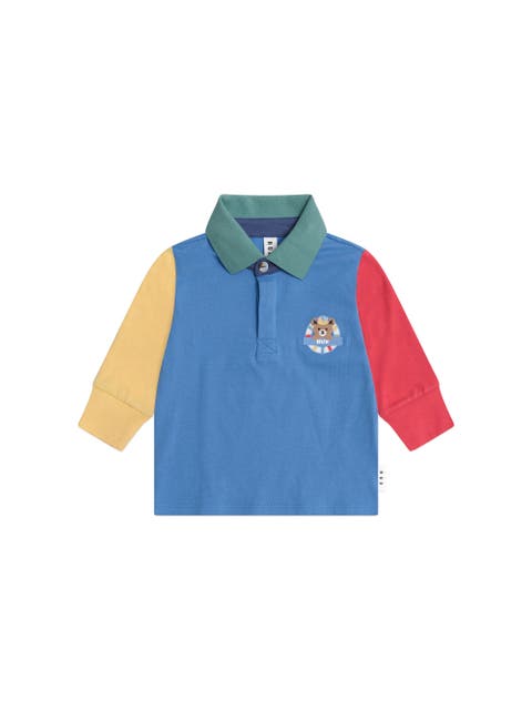 Colour Block Longsleeve Polo Tee